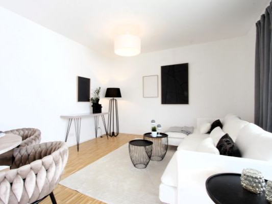 Wohnbeispiel Wohnzimmer im JägerhofQuartier