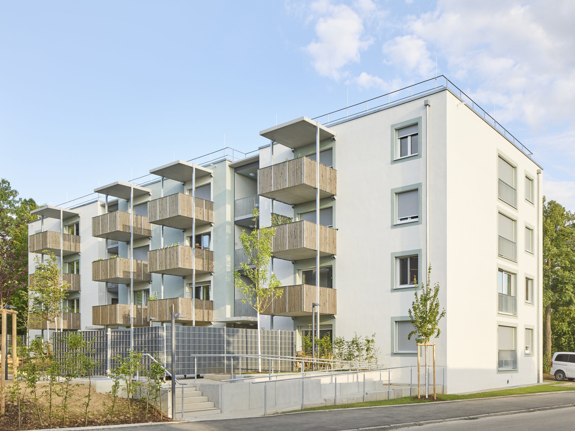 Straßenansicht des Projekts in der Brucknerstraße